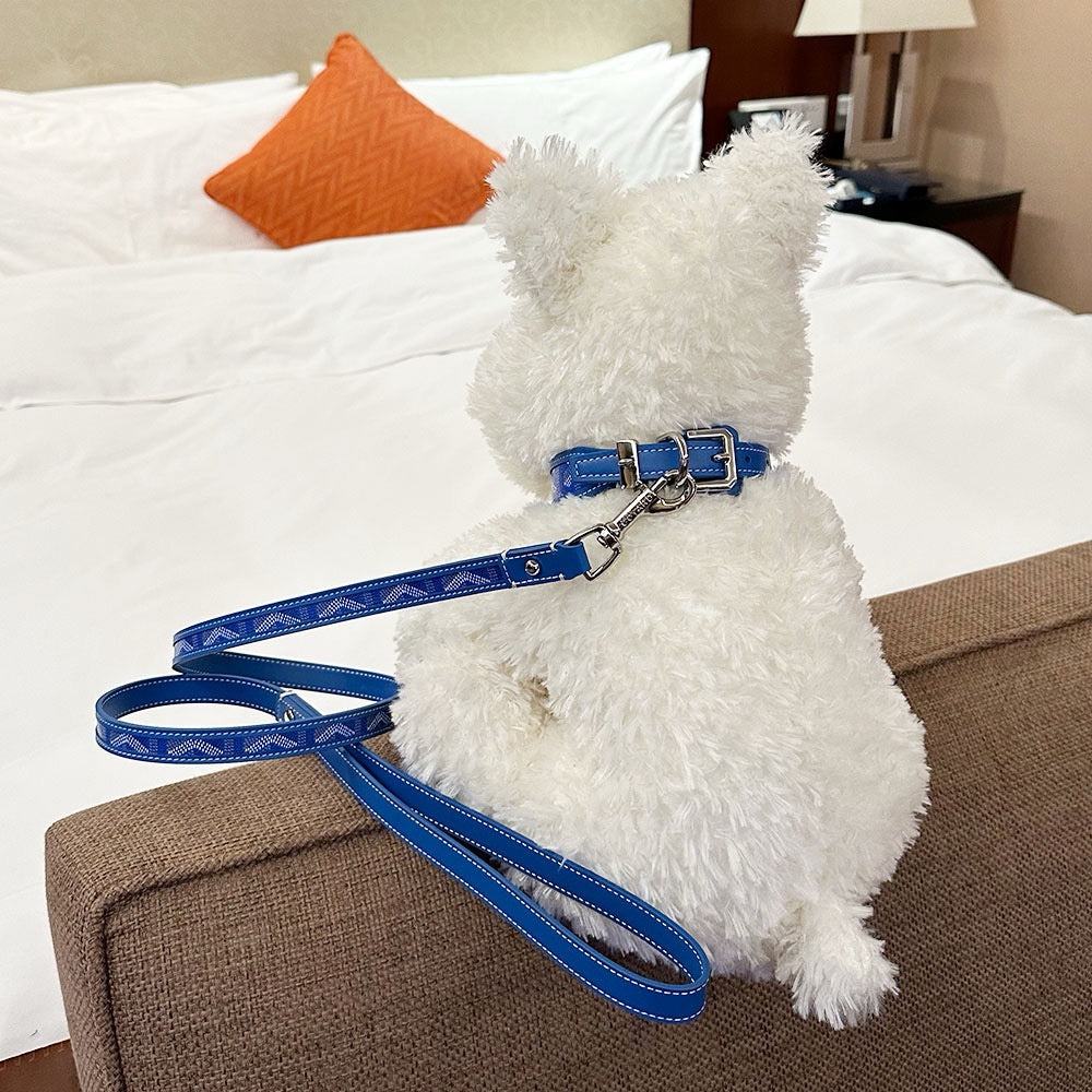 Luxury Canvas Pet Collar & Leash Set - Premium Leather Craftsmanship