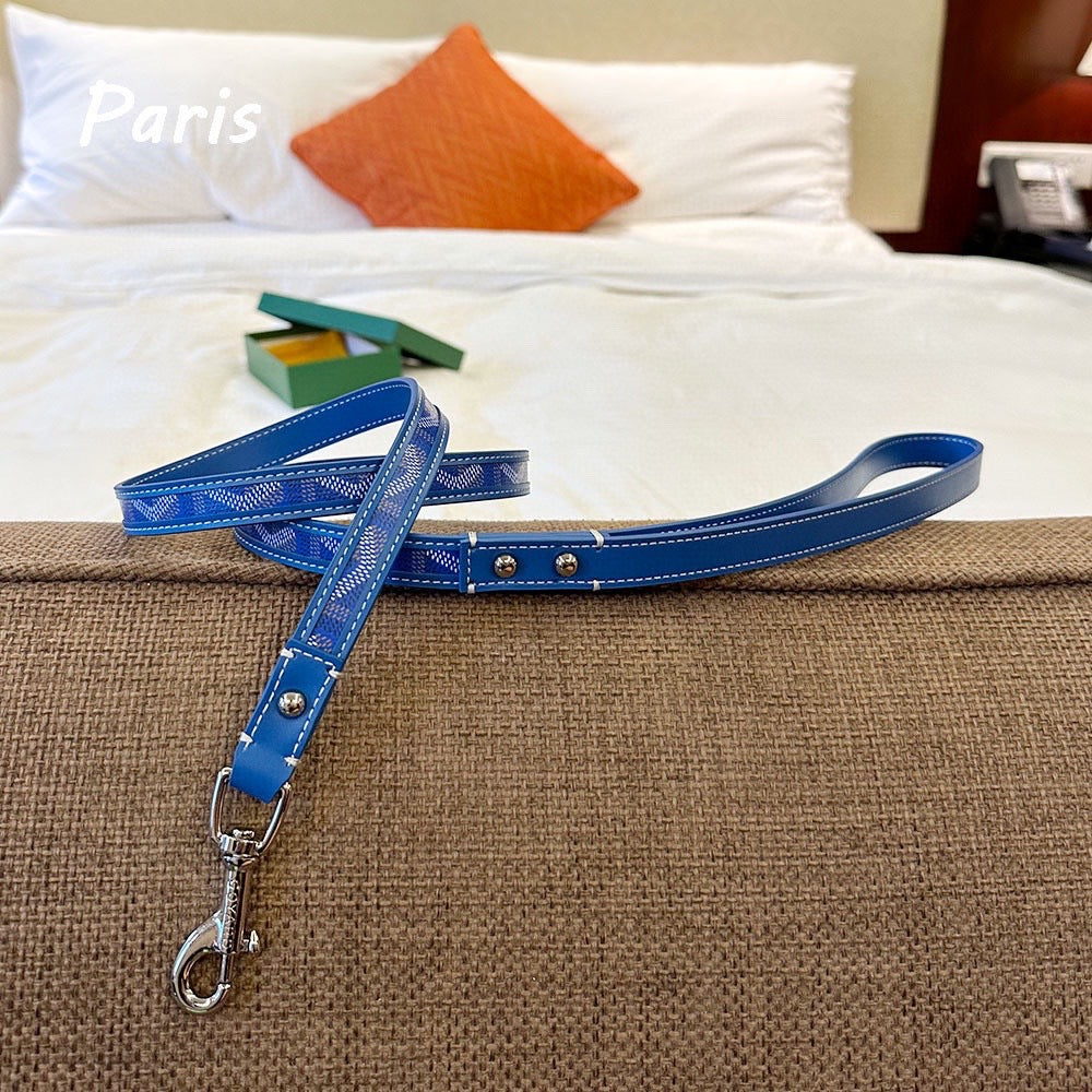 Luxury Canvas Pet Collar &amp; Leash Set - Premium Leather Craftsmanship