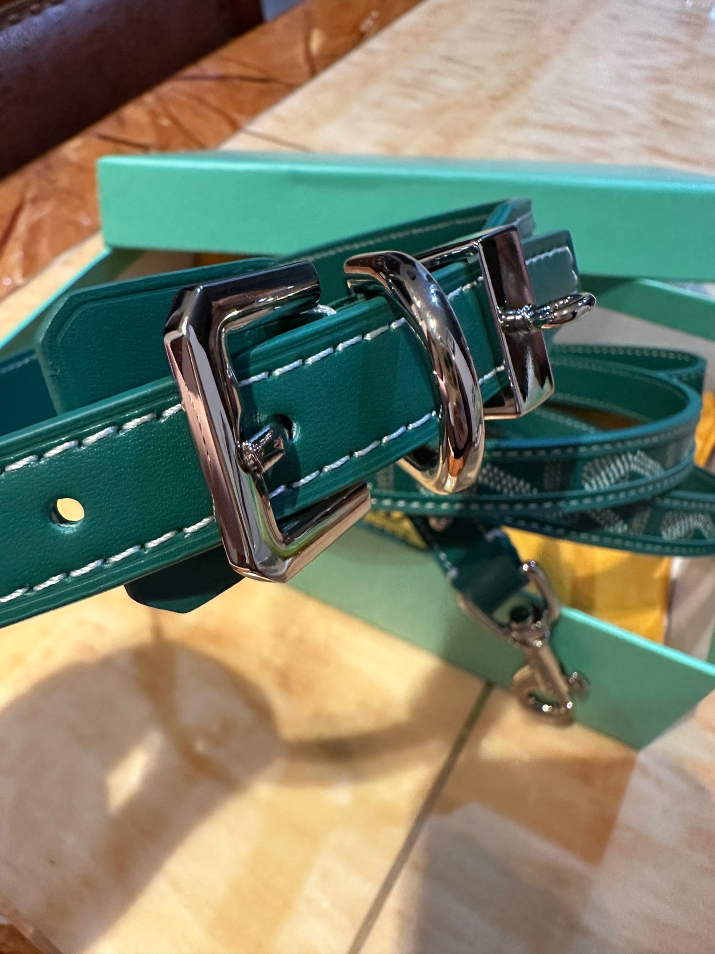 Luxury Canvas Pet Collar &amp; Leash Set - Premium Leather Craftsmanship