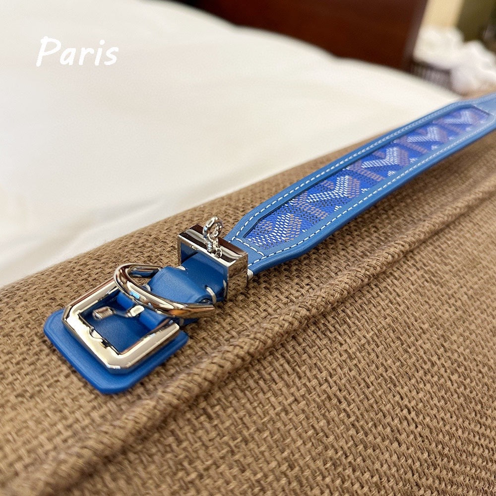 Luxury Canvas Pet Collar &amp; Leash Set - Premium Leather Craftsmanship