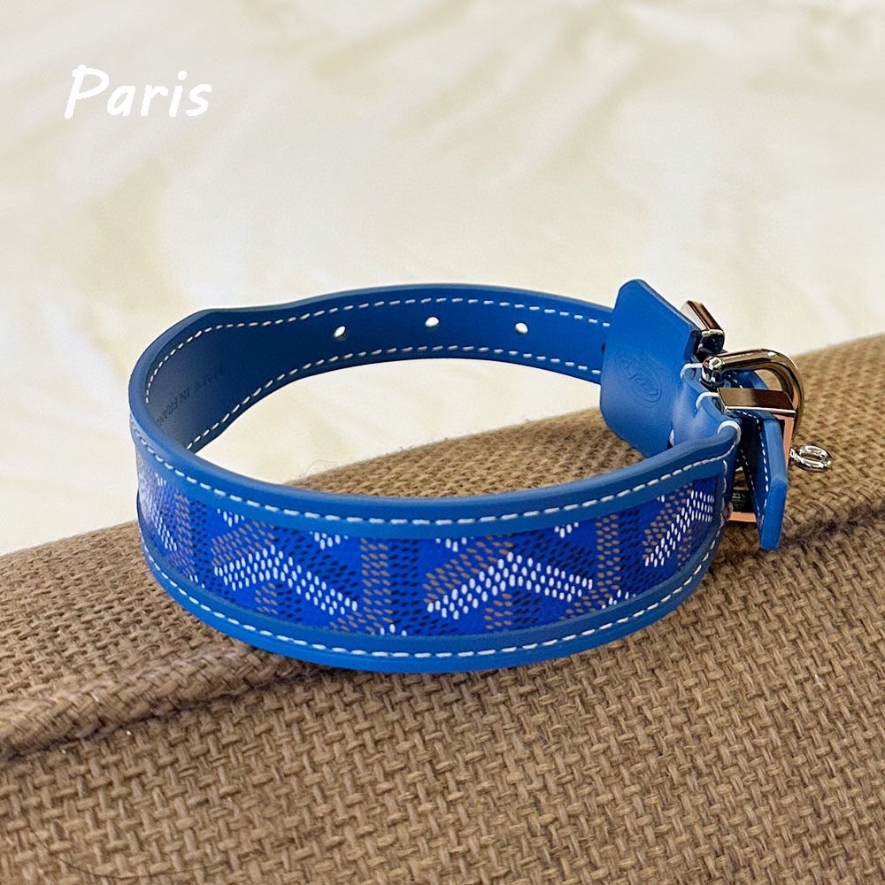 Luxury Canvas Pet Collar &amp; Leash Set - Premium Leather Craftsmanship