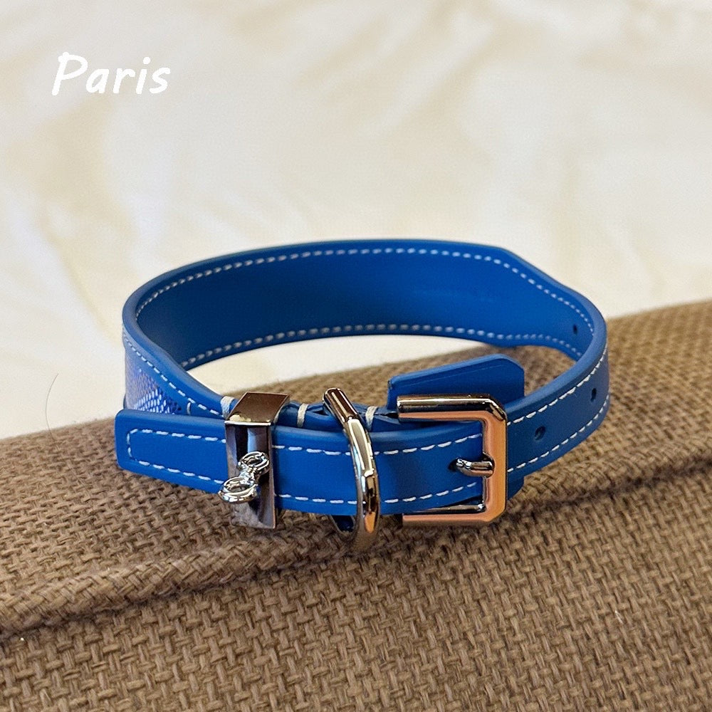 Luxury Canvas Pet Collar &amp; Leash Set - Premium Leather Craftsmanship