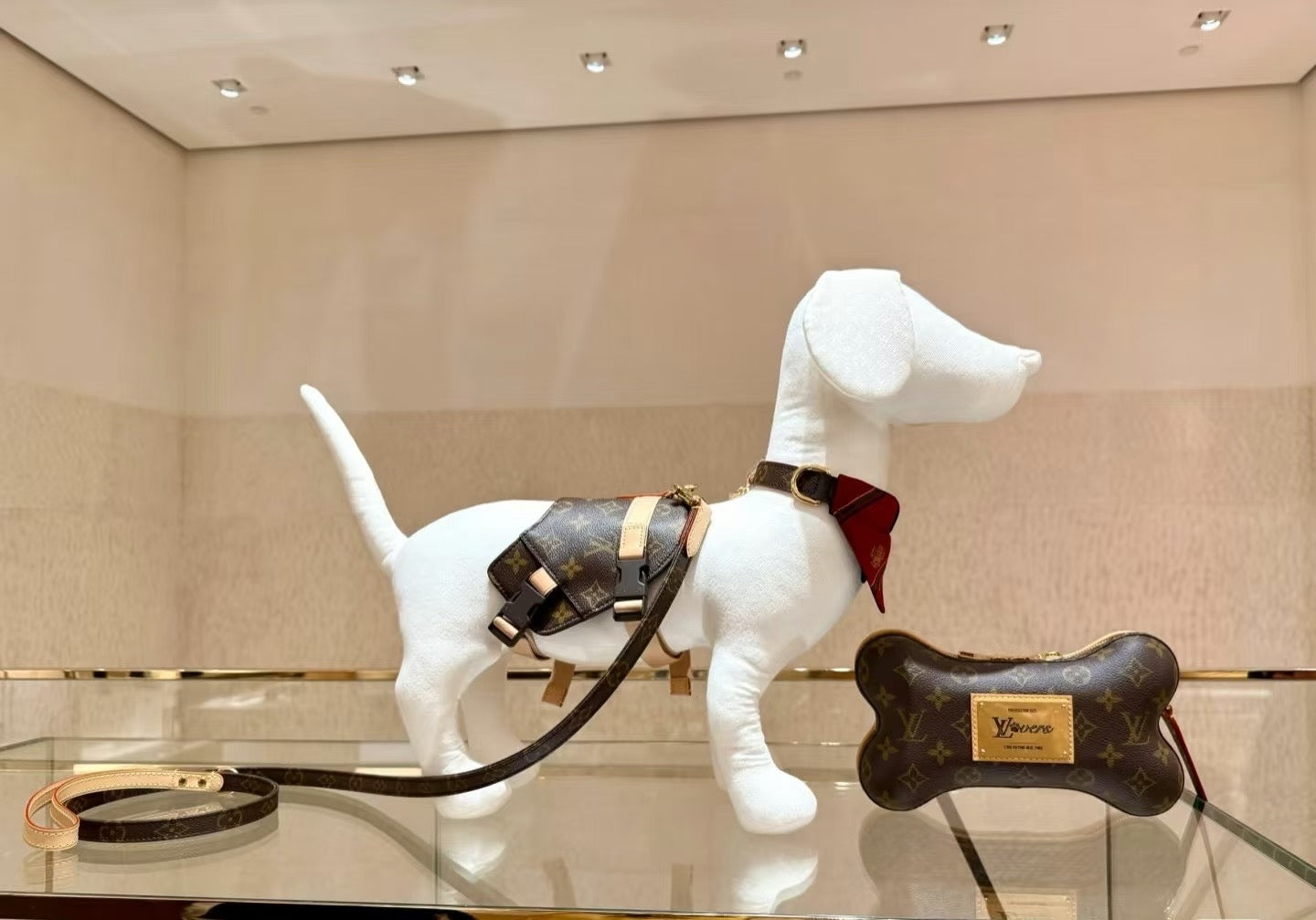 '25 New! 💎  Leather Pet Harness Set - Genuine Cowhide, Luxury Style