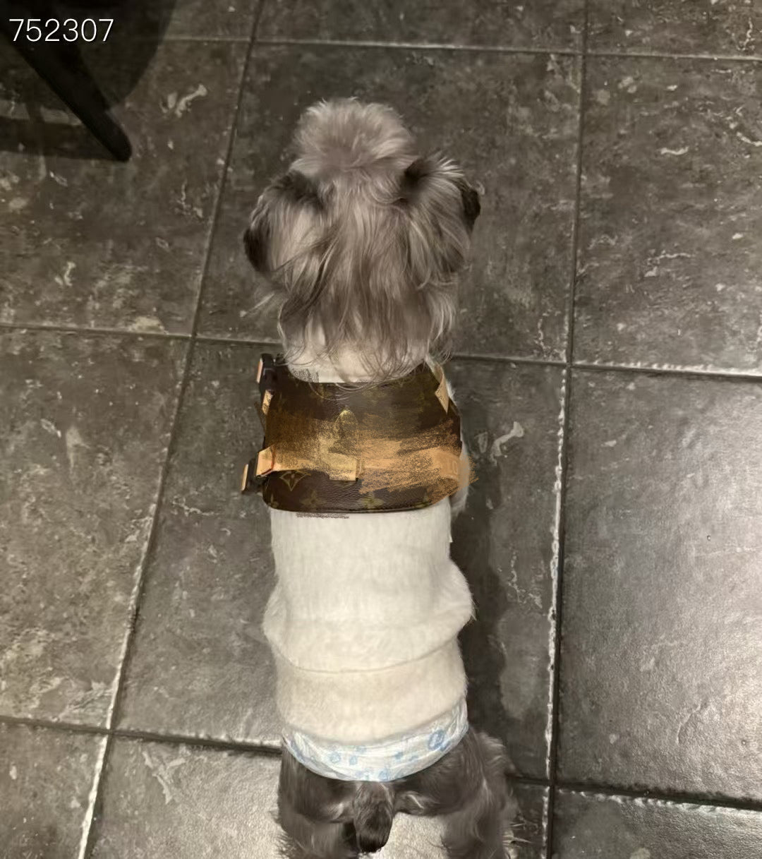 '25 New! 💎  Leather Pet Harness Set - Genuine Cowhide, Luxury Style