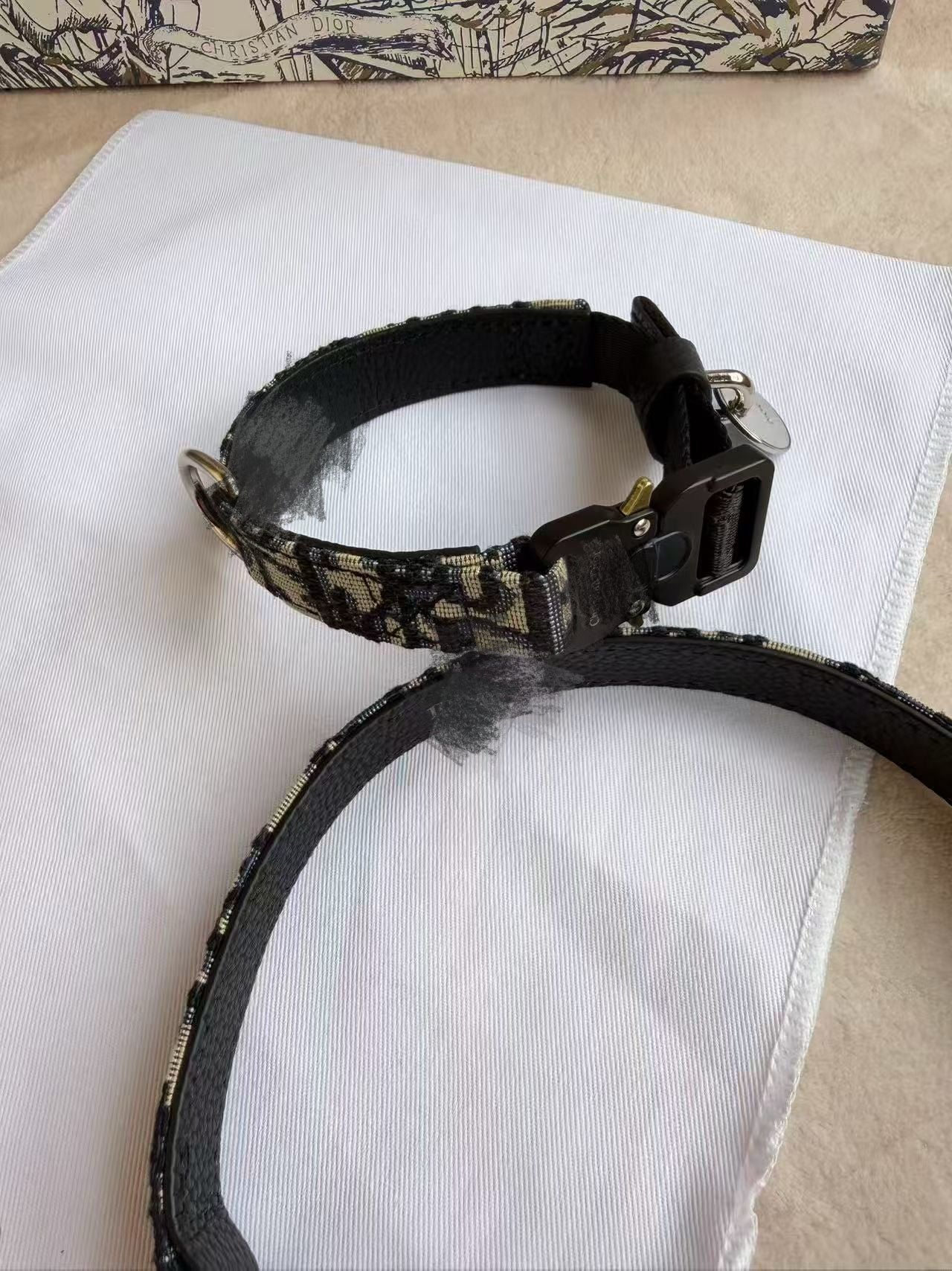 Luxury Jacquard Monogram Pet Collar, Harness & Leash Set - Premium Edition