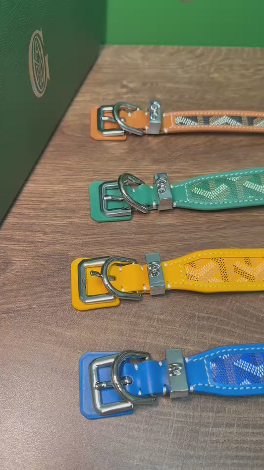 Luxury Canvas Pet Collar &amp; Leash Set - Premium Leather Craftsmanship